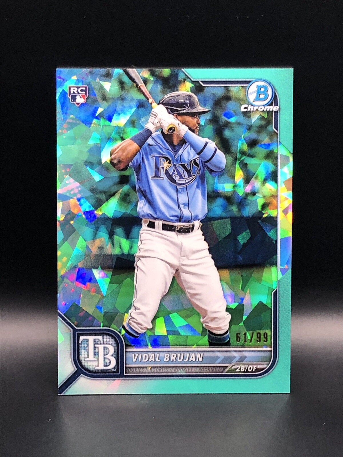 2022 Bowman Chrome Sapphire Aqua /99 Color Match Vidal Brujan #89 Rookie RC