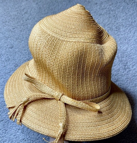 Saks Fifth Avenue Yellow Woven Hat