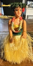 Vintage K C Hawaii Dashboard Hula Girl Grass Skirt Bobble