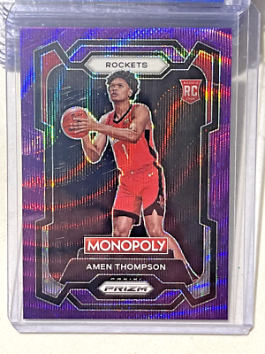 2023-24 Panini Prizm Monopoly Amen Thompson Purple Wave RC #33 