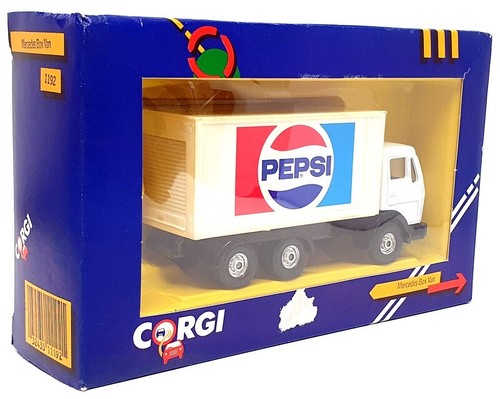 Corgi 14cm Long Diecast 1192 - Mercedes Benz Box Van (Pepsi) White/Red/Blue - Picture 5 of 5