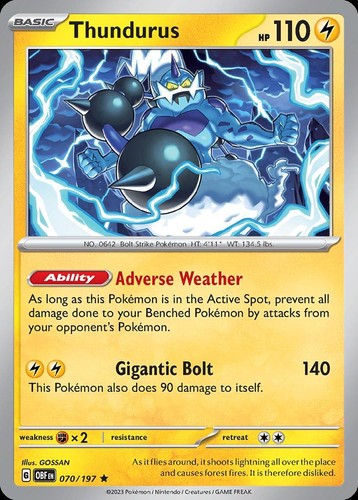 Pokemon Thundurus (70/234) Obsidian Flames LP HOLO