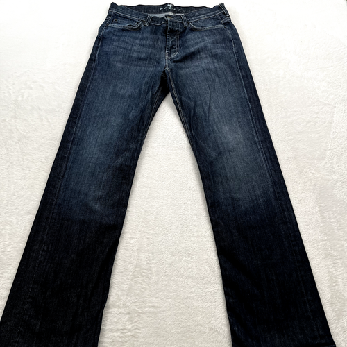 Jeans uomo 7 For All Mankind 30 blu lavaggio scuro denim elasticizzato slouchy - Foto 9 di 11