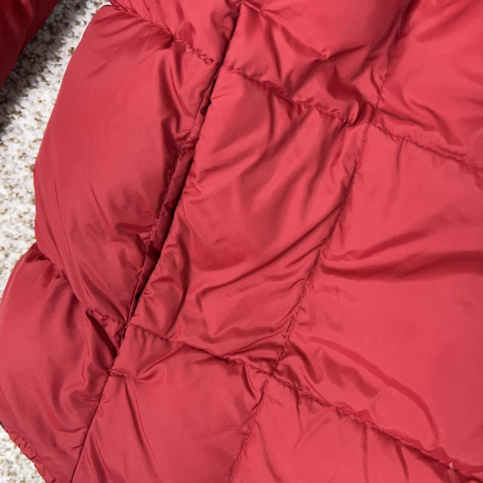 Timberland Jacket Mens XL Red Down Puffer Quilted Hooded Winter Warm Coat Parka - Image 3 of 4