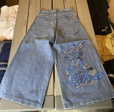 GAT Gundam Robot Jeans Sz 32 Wide Leg Baggy Rave 90s Raver Streetwear Grails