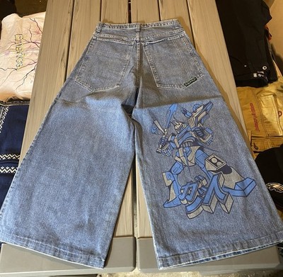 GAT Gundam Robot Jeans Sz 32 Wide Leg Baggy Rave 90s Raver Streetwear Grails