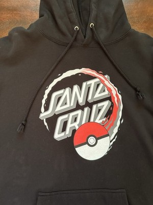 Santa Cruz Skateboards Pokémon Pokeball Hoodie Size XL Black