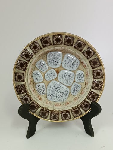 VINTAGE MCM MOSAIKFLIESE KIESEL KUNST ASCHENBECHER / KLEINE SCHALE 60er JAHRE