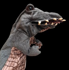 Stage Hand Puppet Folkmanis CE 10" Crocodile Alligator Rubber Teeth Plush