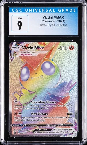 2021 POKEMON BATTLE STYLES #165/163 VICTINI VMAX CGC 9