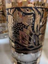 6 Vintage Signed Georges Briard Highball Glasses-HEAVY  22K Gold Mid-Century