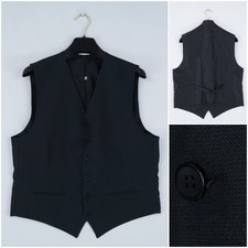 Mens Waistcoat Medium Size US 40 Vintage Charcoal Grey Formal Dress Vest