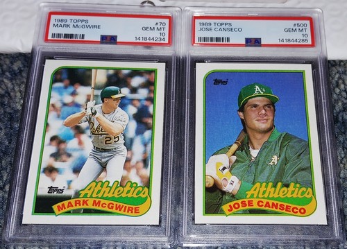 1989 TOPPS #70 MARK MCGWIRE & JOSE CANSECO #500 ATHLETICS PSA 10 GEM MINT
