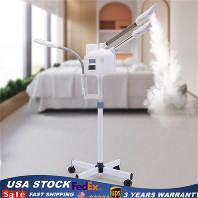 Pro 3 in 1 Facial Steamer 5X Magnifying Lamp Hot& Cold Ozone Machine Spa Salon
