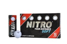 Nitro Tour Distance Soft 15 Pack - White Golf Balls