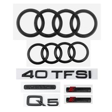 285mm+202mm Ringe Kühlergrill Grill Emblem V+H Für Audi Q5 40TFSI Quattro SLINE