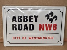 BLECHSCHILD  - METALLSCHILD  The Beatles - Abby Road  20 x 30 cm