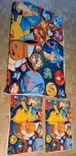 Pok mon And Friends Bed Duvet Cover And Two Pillowcases, Zips, Full Size, Anime