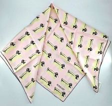 Authentic BURBERRY Silk Square Light Pink Scarf Duck Never Used Made in Italy