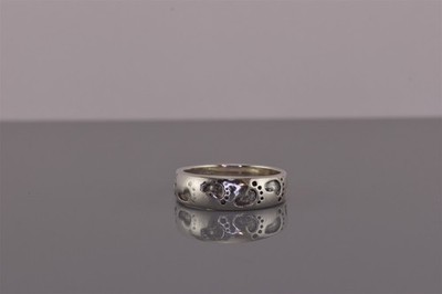 Sterling Silver Tiny Footprints Feet Toes Band Ring 925 Sz: 7