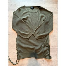 Lulu's olive green sweater dress fall casual comfy size large women's