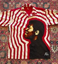 VTG Fubu Platinum Muhammad Ali Button Up Shirt Y2K Andy Warhol Style Boxing RARE