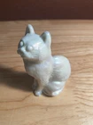 Vintage Mosser Glass Cat Milk Glass  3” Figurine Opalescent
