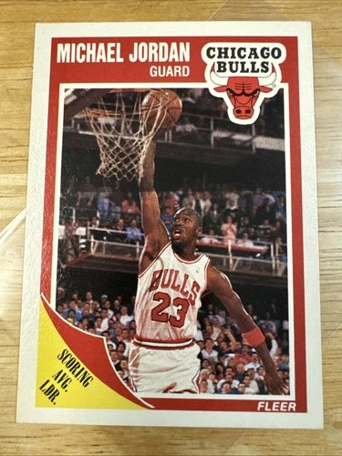 1989-90 Fleer - Michael Jordan Scoring Average Leader Chicago Bulls Card No. 21