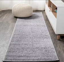 JONATHAN Y Haze Solid Low-Pile Gray 2 ft. x 12 ft. Runner Rug