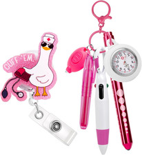 7 Pcs Nurse Badge Accessories Includes Funny Badge Reels, Highlighter, Retractab