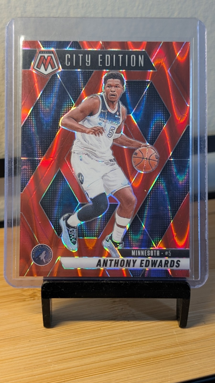 2024-25 Panini Mosaic - City Edition Anthony Edwards #279 Red Seismic Prizm /299