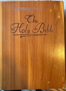 Holy Bible Remembrance Edition in Wooden Cedar Box Gift