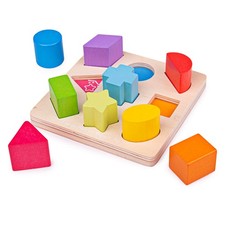 Bigjigs Toys Wooden Educational My First Shapes Sorter Sorting Puzzle