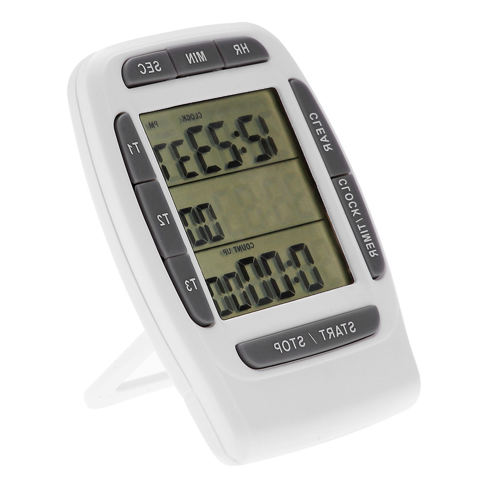 T- Digital Multi Channel 3 Channels LCD Timer Accurate Timing Countdown Clock