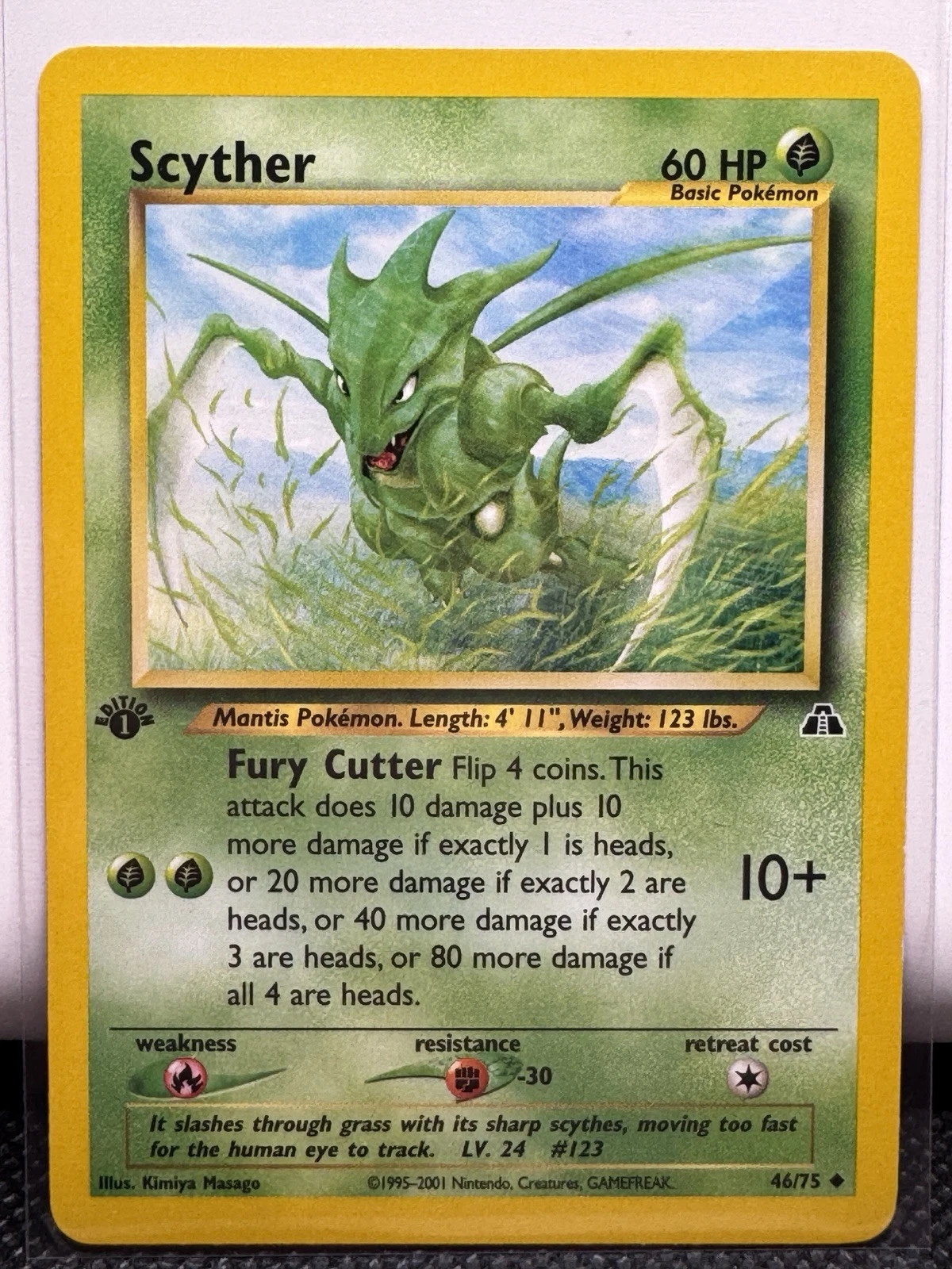 1st Edition Scyther 46/75 Neo Discovery WOTC Pokemon (NM)