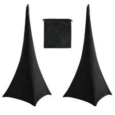 2Pcs Speaker Stand Cover Lighting Tripod Stand Scrim for Home Event Banquets