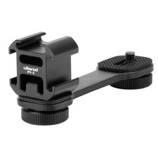 PT3 Triple Cold Shoe Mount Plate Mic Video Light Extension Bracket Adapter
