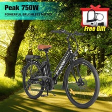 26" Electric Bike for Adults 750W Peak Motor, 35 Miles 20MPH 7 Speed Ebike
