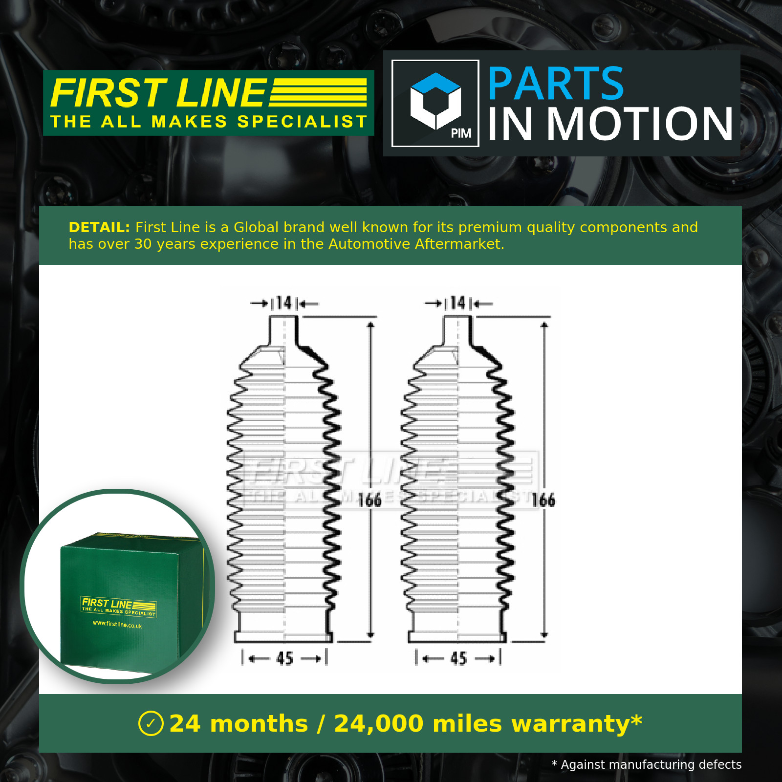 Steering Rack Boot fits RENAULT MODUS 1.2 2004 on D4F740 Gaiter Bellow Firstline - Image 12