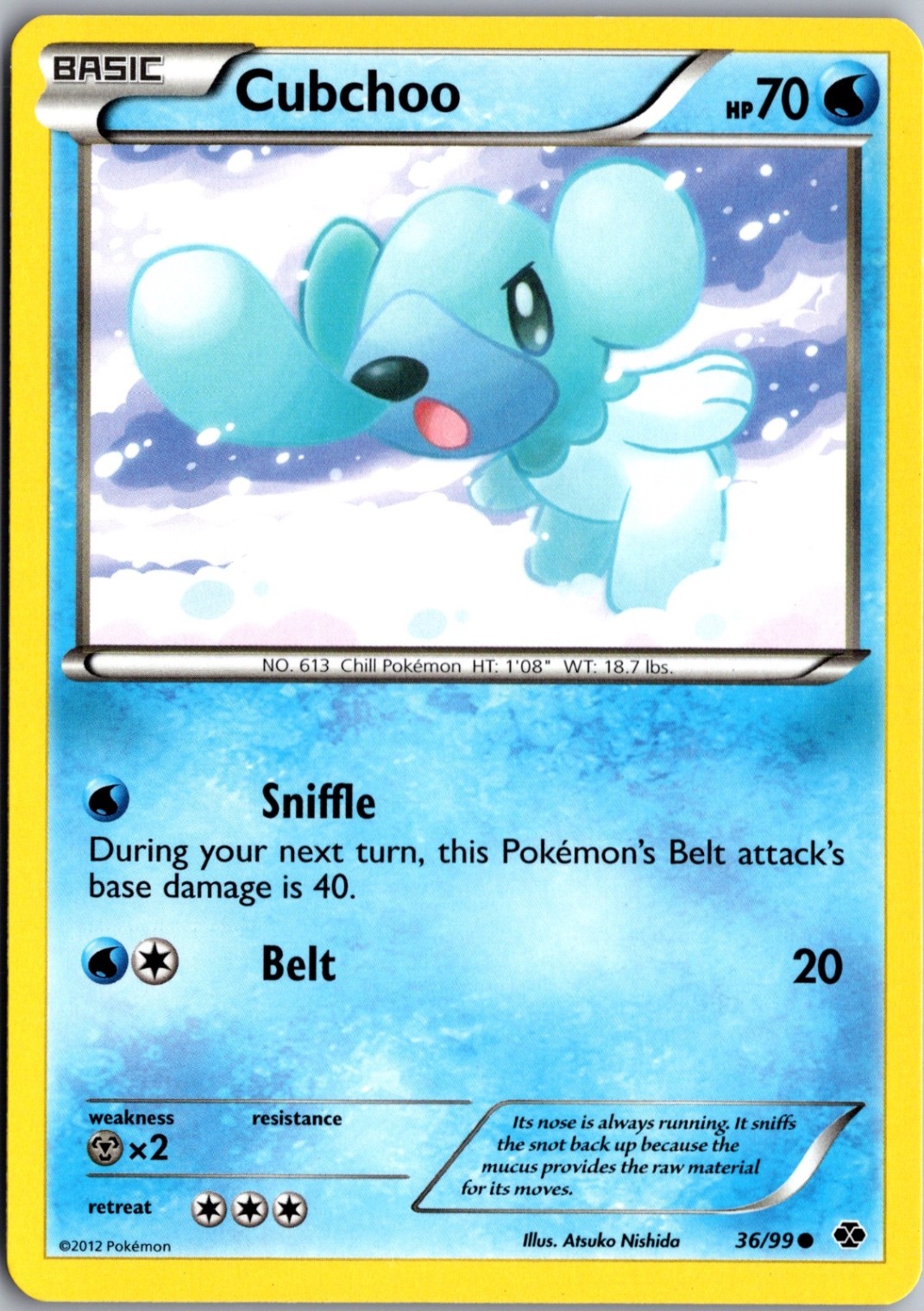 Cubchoo 36/99 Common Next Destinies Lightly Played Pokemon Card TCG Single