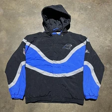 Vintage 90s Carolina Panthers Blue NFL Football Apex One Puffer Jacket 1990s
