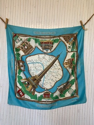 Vintage quadratischer Schal Le Métro de Paris Geschenk für Damen FO954