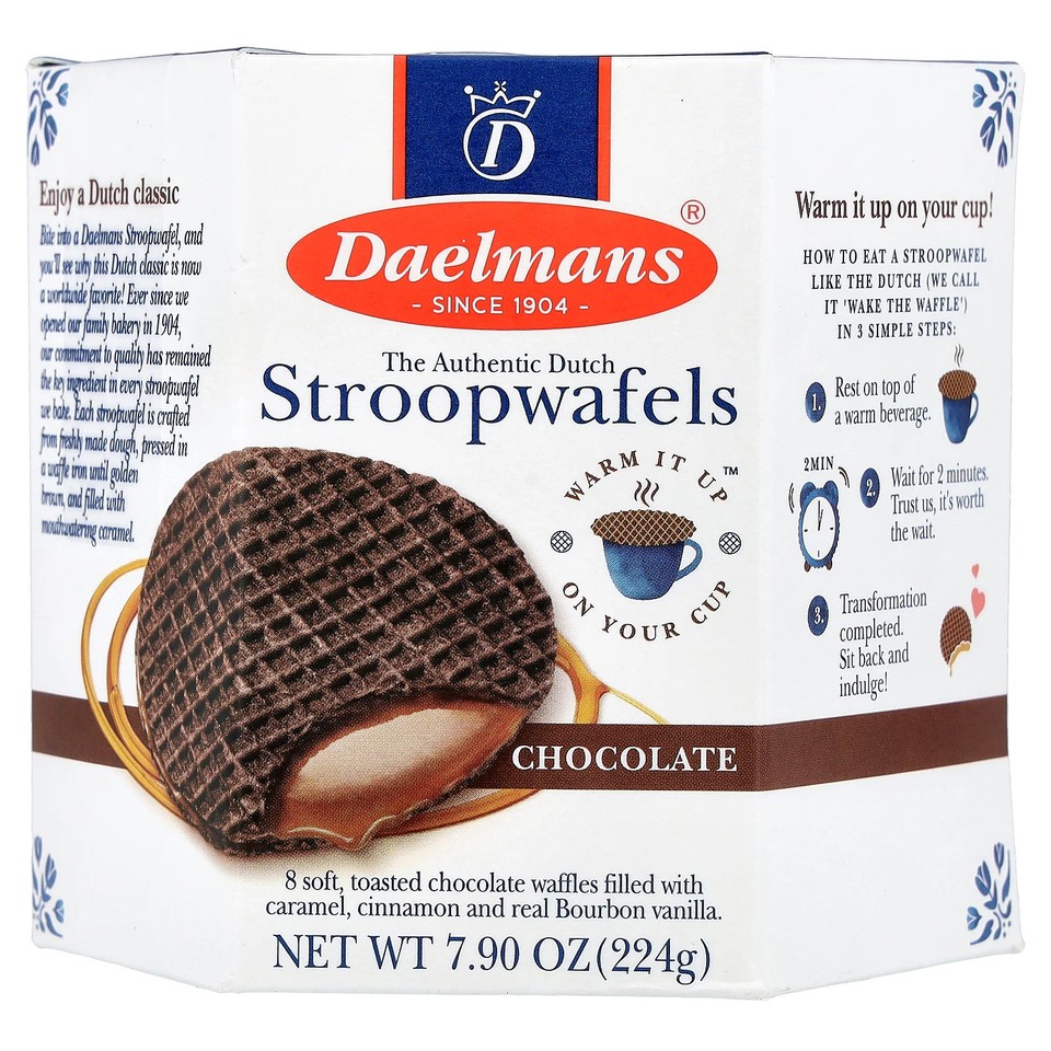 Stroopwafels, Chocolate, 8 Waffles, 7.9 oz (224 g)