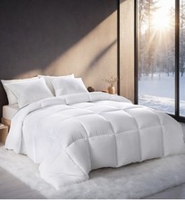 White Oversized Checkered Quilted Plump Duvet Luxury hotel-grade