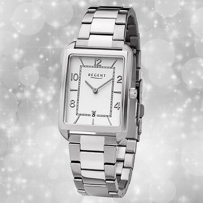 Armbanduhr Metall silber Herren Uhr Analog Regent Metallarmband URF1290