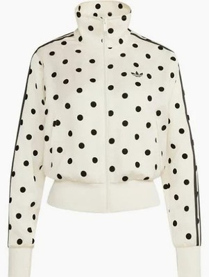 Adidas Polka Damen Dot Punkte Satin Jacke Jacket Weiß Schwarz Gr. XS - XL