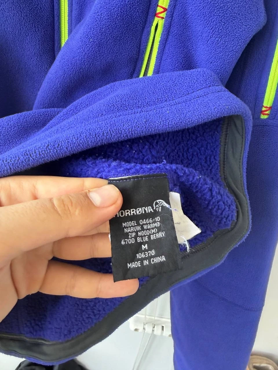 Norrona Narvik Warm3 Fleece Jacket Mens M Blue Berry Polartec Full Zip Hooded image 5