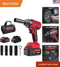 Cordless 1/2" Impact Wrench - 320 Ft-lbs Torque with 20V Battery & Fast Charger