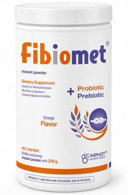 Fibiomet: Digestive Support Powder, Dietary Supplement, Orange Flavor, 270g