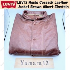LEVI'S Menlo Cossack Leather Jacket Brown Albert Einstein